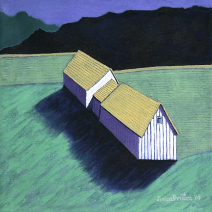 "Diagonal Barns" 12"x12" SOLD