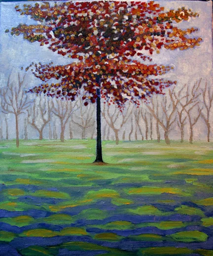 "Winter Oak" 11"x13"