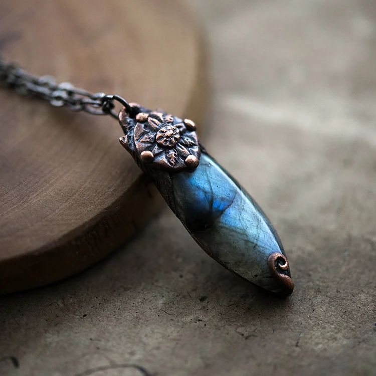 Labradorite Mandala Amulet