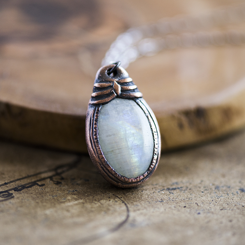 Lightning Bug Moonstone Pendant