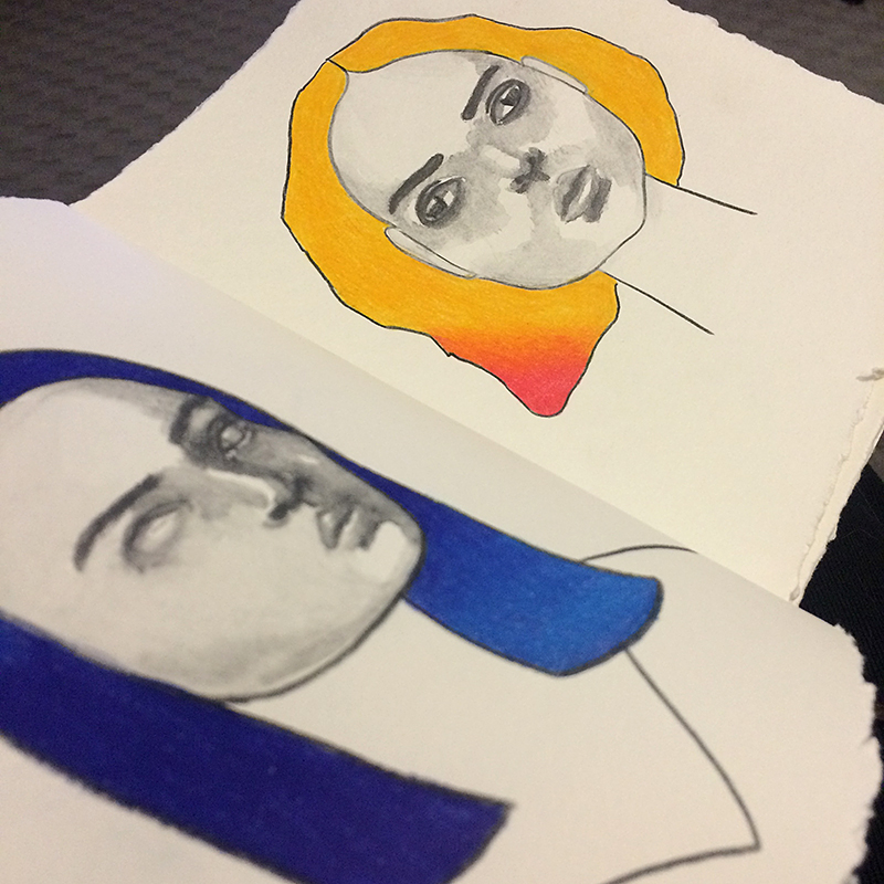 These two are not part of my 365 sketchbook, just extras I worked on over the weekend.