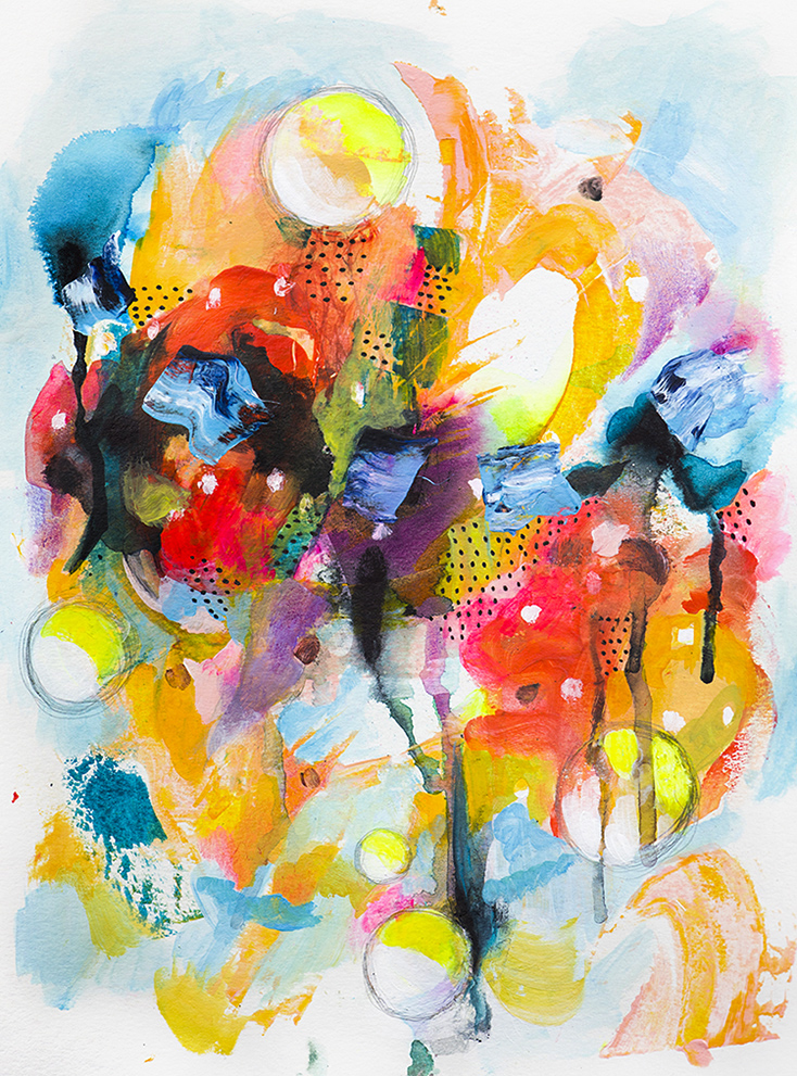 Bang, Bang Forever 9x12" mixed media on paper 2015