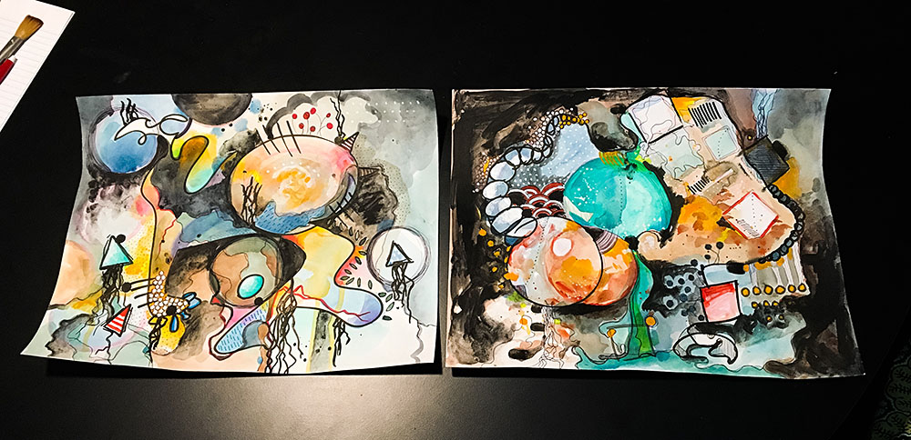 Pieces from a creative free-for-all session a couple of weeks ago with Lucia Dill.