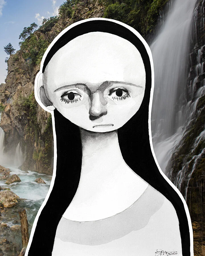  Laura Inspirit Ink, acrylic paint, and digital collage 2020 Quarantine 