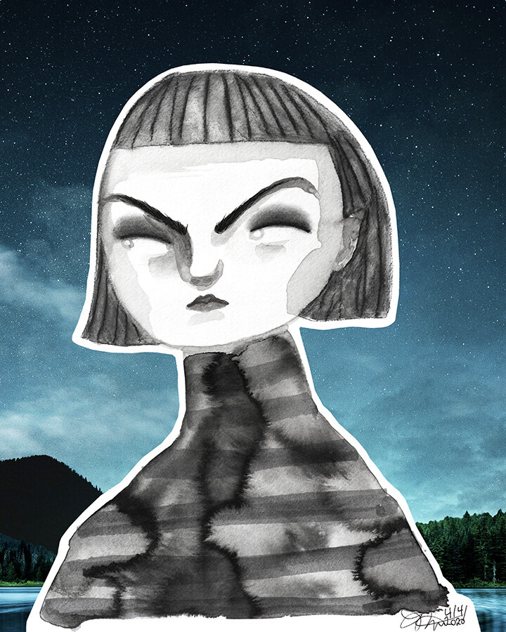 Laura Inspirit Ink, graphite, and digital collage 2020 Quarantine 