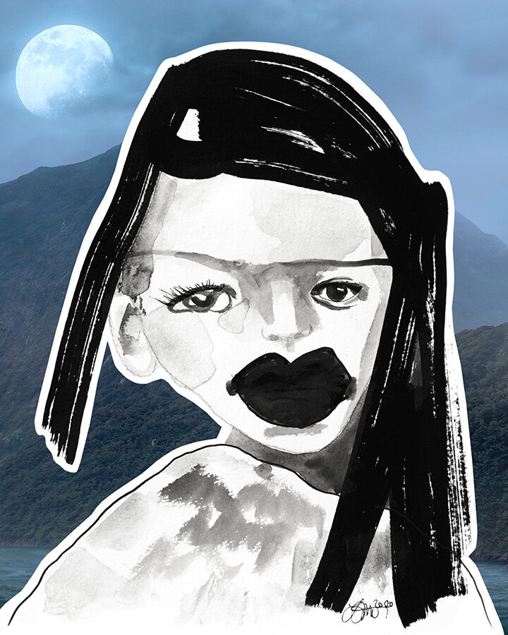  Laura Inspirit Ink, acrylic paint, and digital collage 2020 Quarantine 