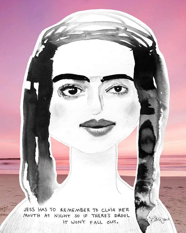  Laura Inspirit Ink, graphite, acrylic, and digital collage 2020 Quarantine 