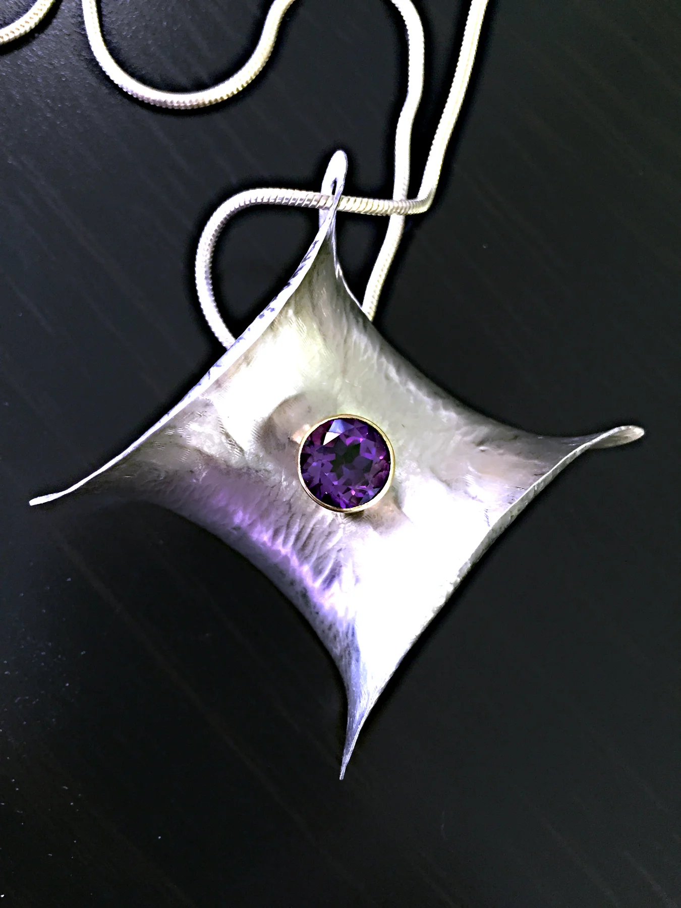 Amethyst paraboloid pendant