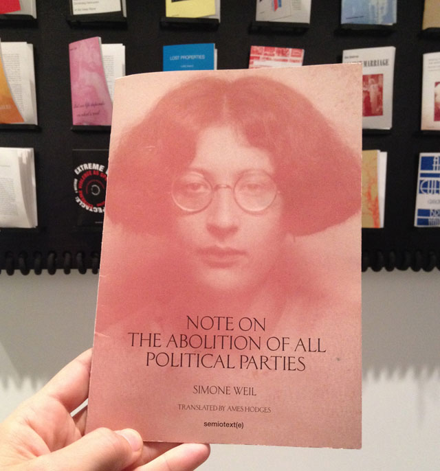 Found inside the ‘Semiotext(e’) installation at the Whitney Biennial (photo by the author for Hyperallergic)