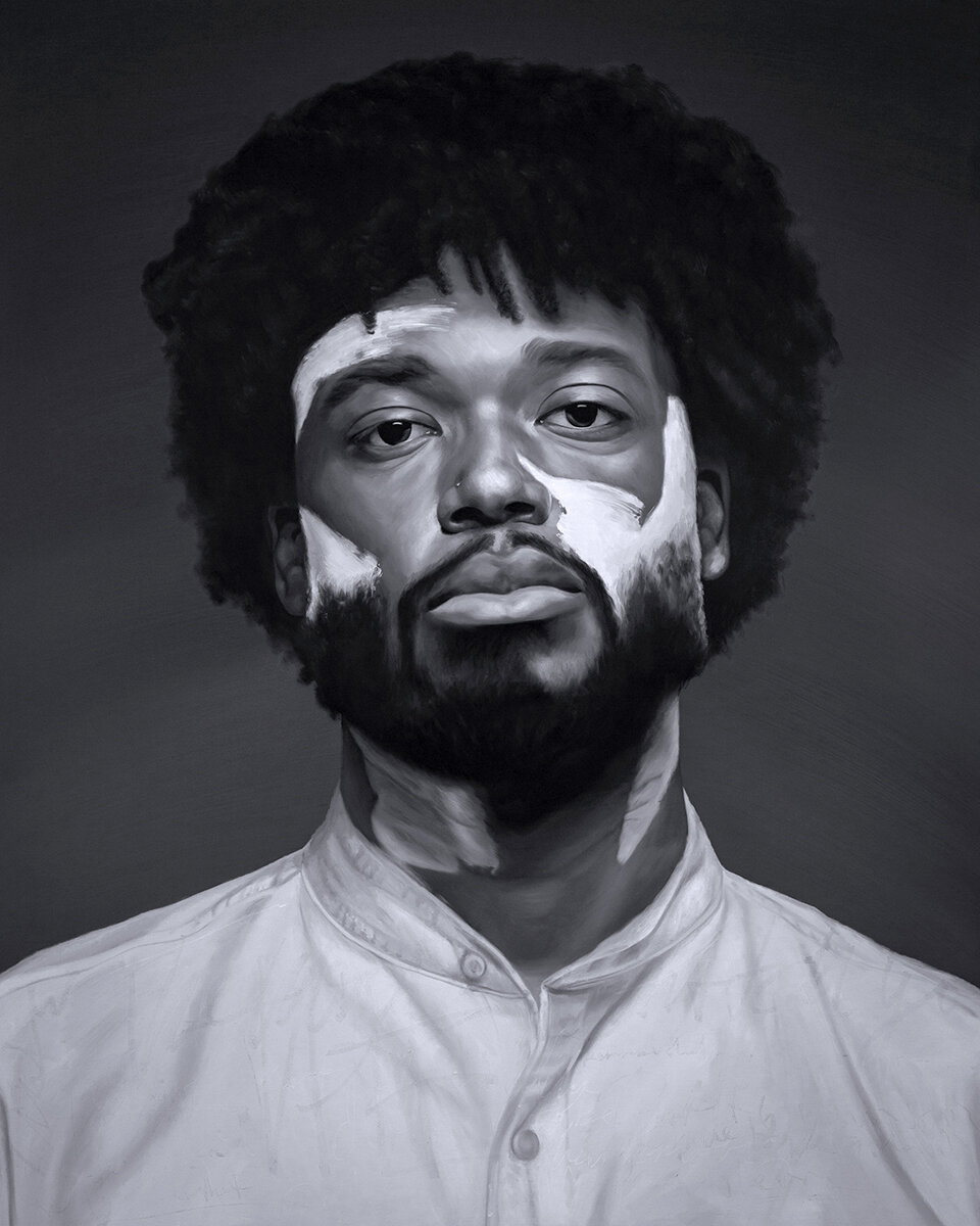 AJ 2019 oil and mixed media on canvas 60 x 48 in. / 152.4 x 121.92 cm