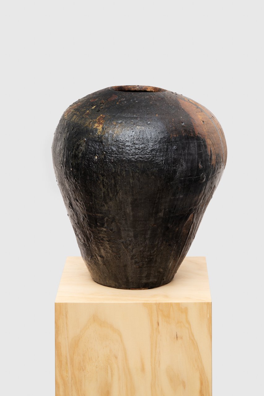  Everything At All, 2023 high-fired stoneware, ash, glaze 15.5 x 14 in. 39.37 x 35.56 cm 