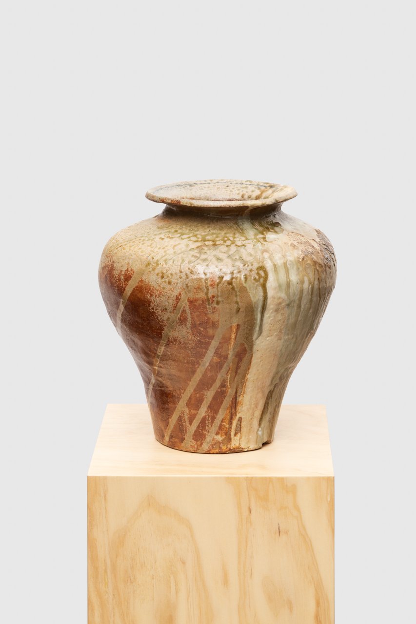 Falls on Me, 2023 high-fired stoneware, ash, glaze 13 x 11 in. 33.02 x 27.94 cm