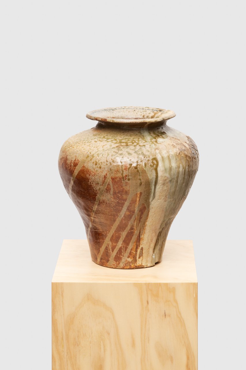  Falls on Me, 2023 high-fired stoneware, ash, glaze 13 x 11 in. 33.02 x 27.94 cm 