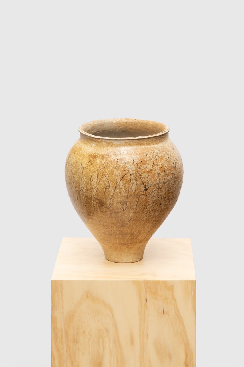  To Hold You, 2023 high-fired stoneware, ash, glaze 11.5 x 10 in. 29.21 x 25.40 cm 