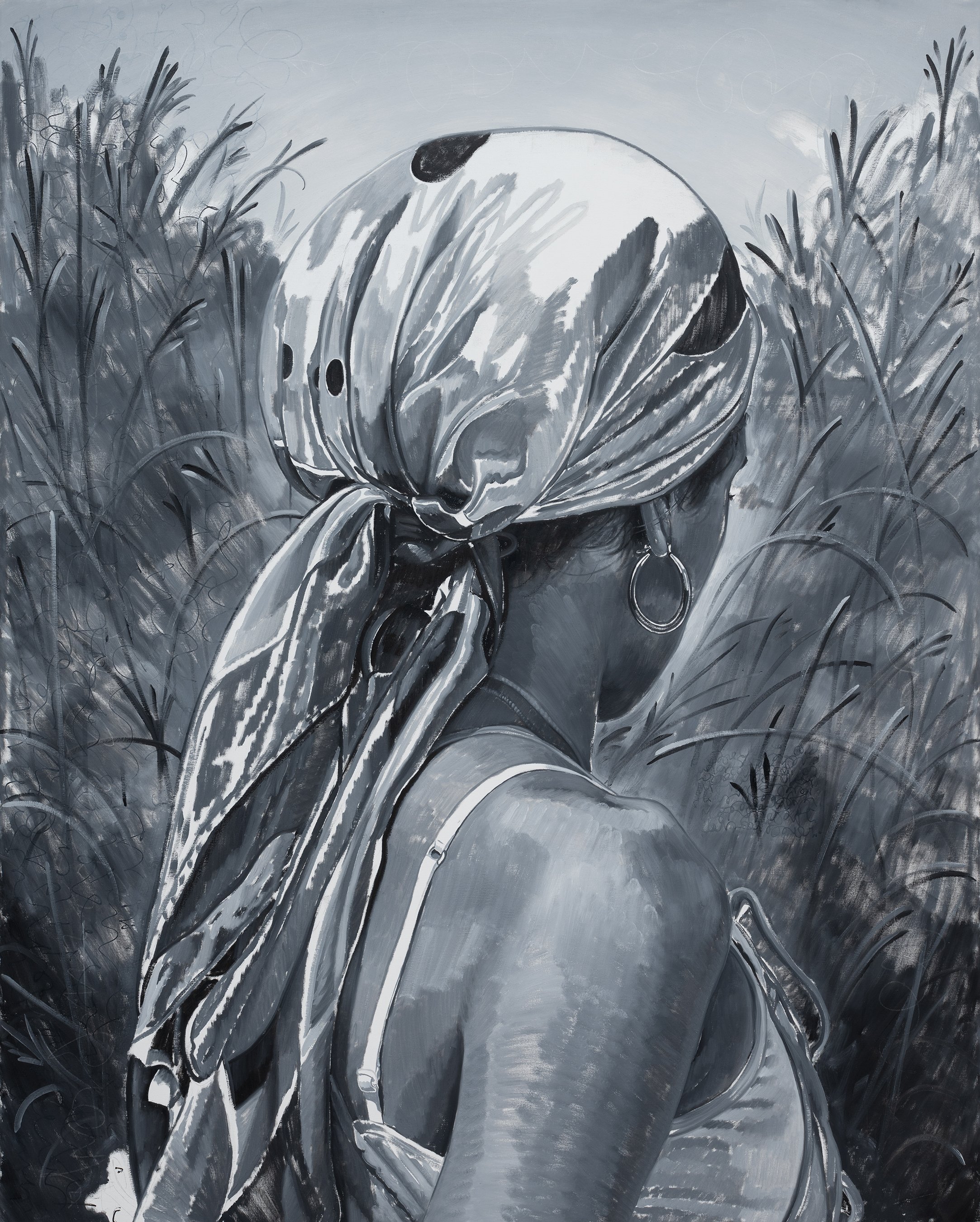  Moonlit Daydream, 2023 oil, gesso, graphite, oil stick on canvas  70 x 56 in. / 177.80 x 142.24 cm 