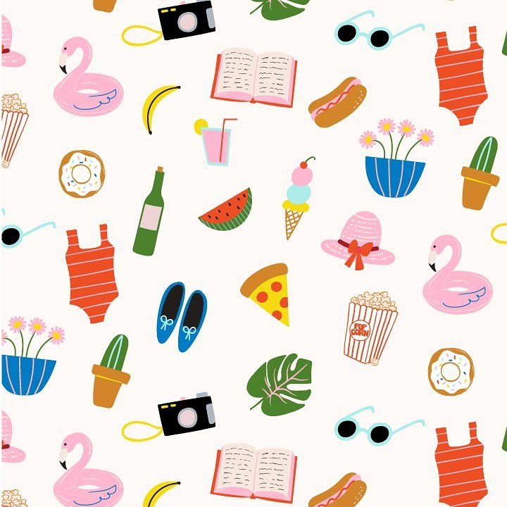 Slightly recolored this old design and made it into a pattern to give it a new life and I&rsquo;m sooo in love with it 💛 Remember artists: changing up the palette in your old or abandoned designs breathes new life into it 🌈🖌️ #illustration #patter