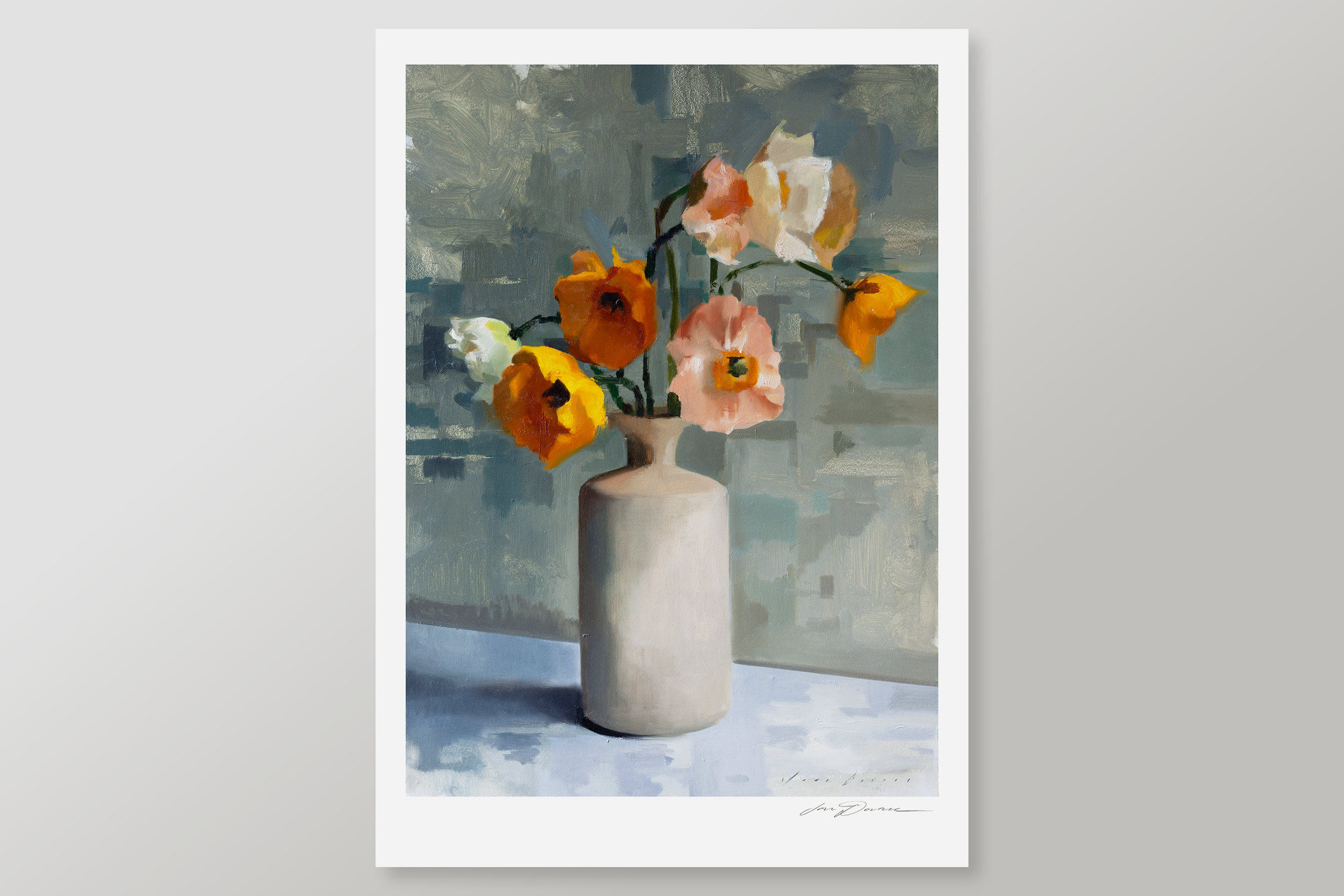 Californian Poppies in Bottle Print