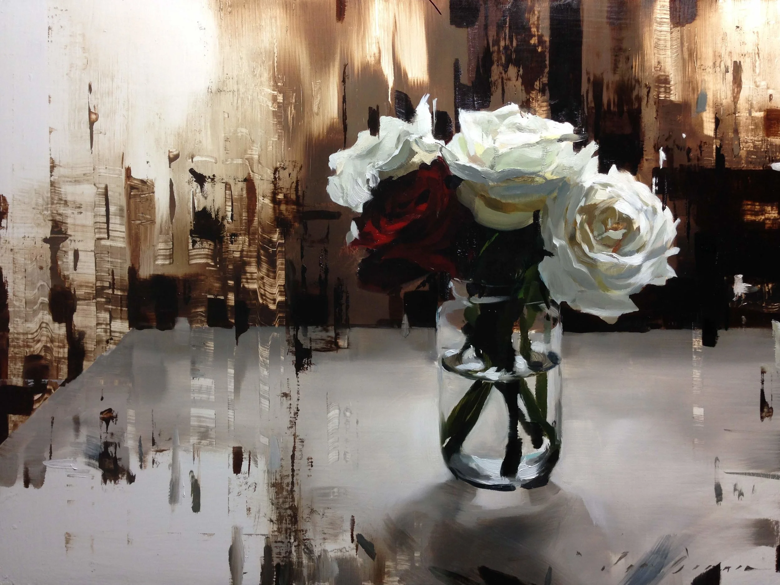 White and Red Roses