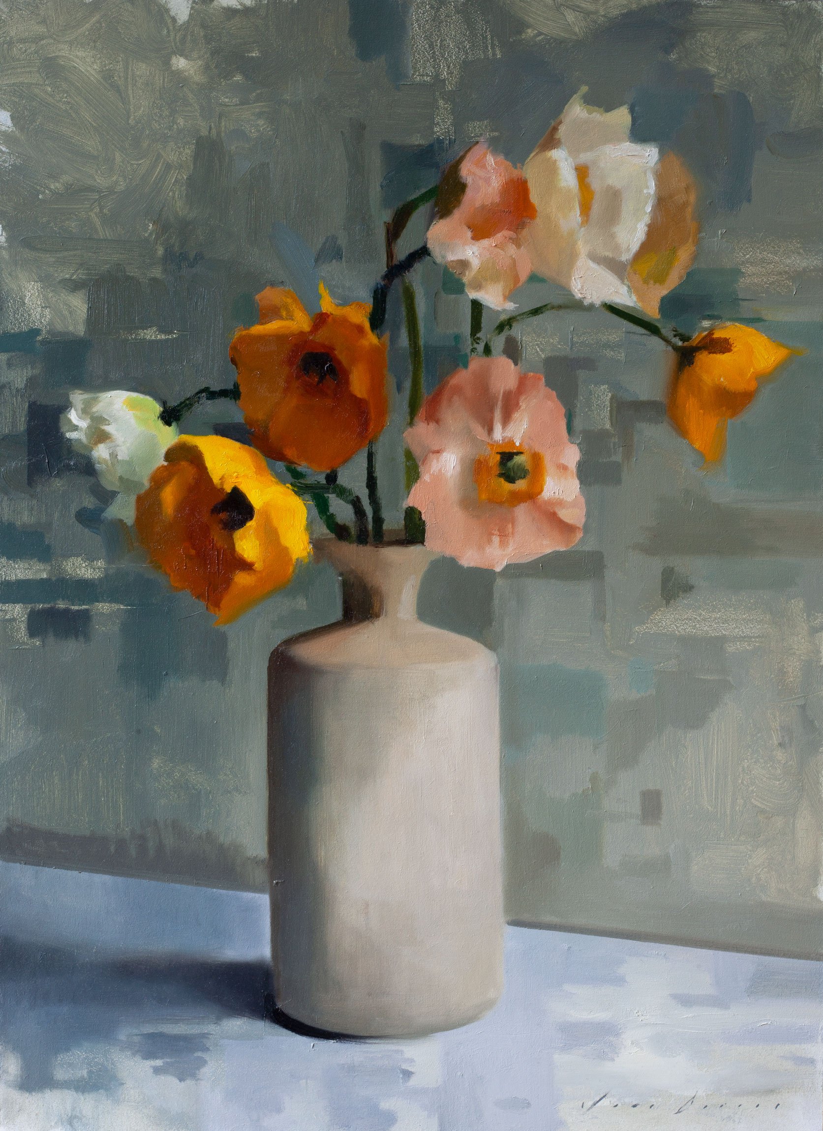 Californian Poppies in Bottle Print