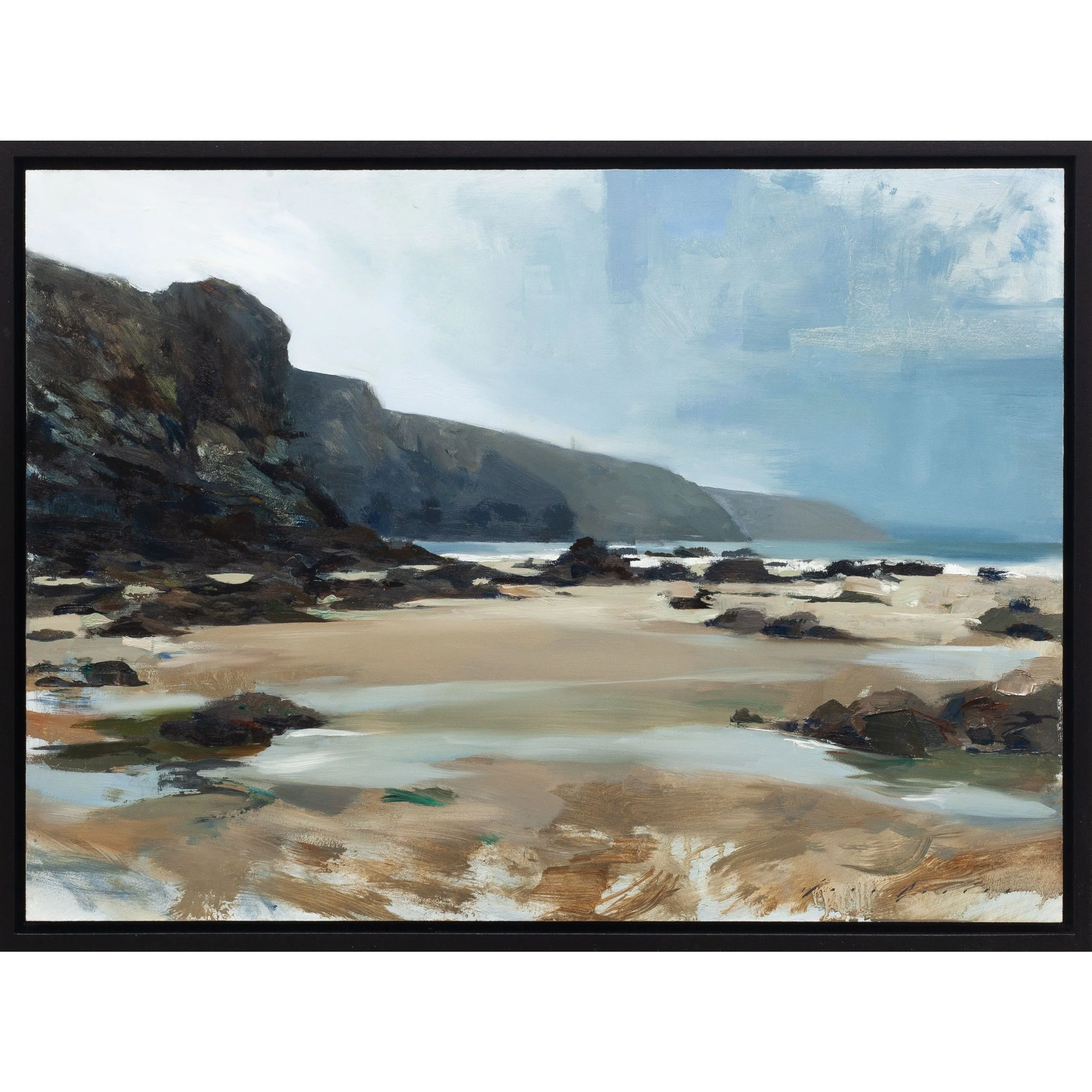 Distant Cliffs and Rocks at Porthtowan