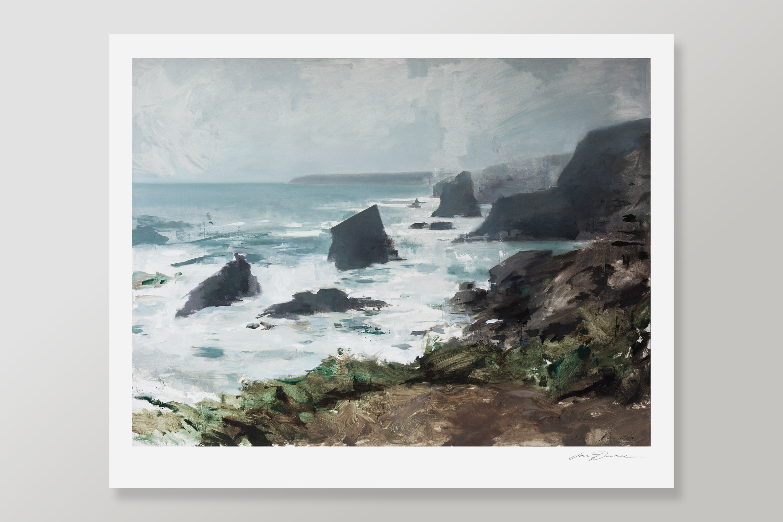 Bedruthan Steps in a Storm