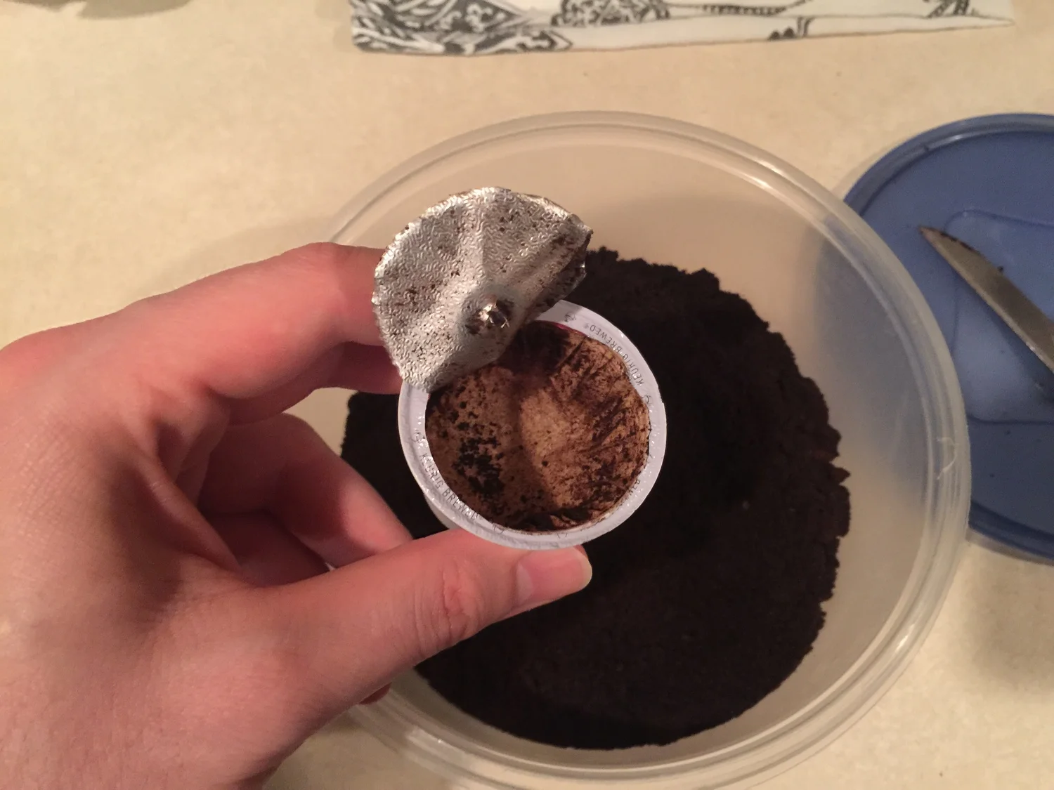 k-cup upcycling + garden composting