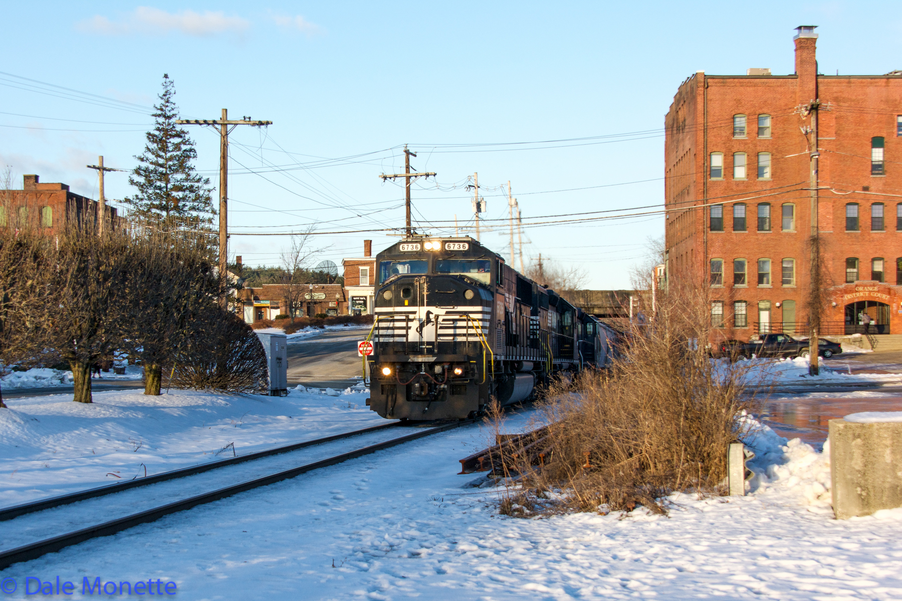 East Deerfield to Portsmouth daily freight runs through Orange MA.  12/14