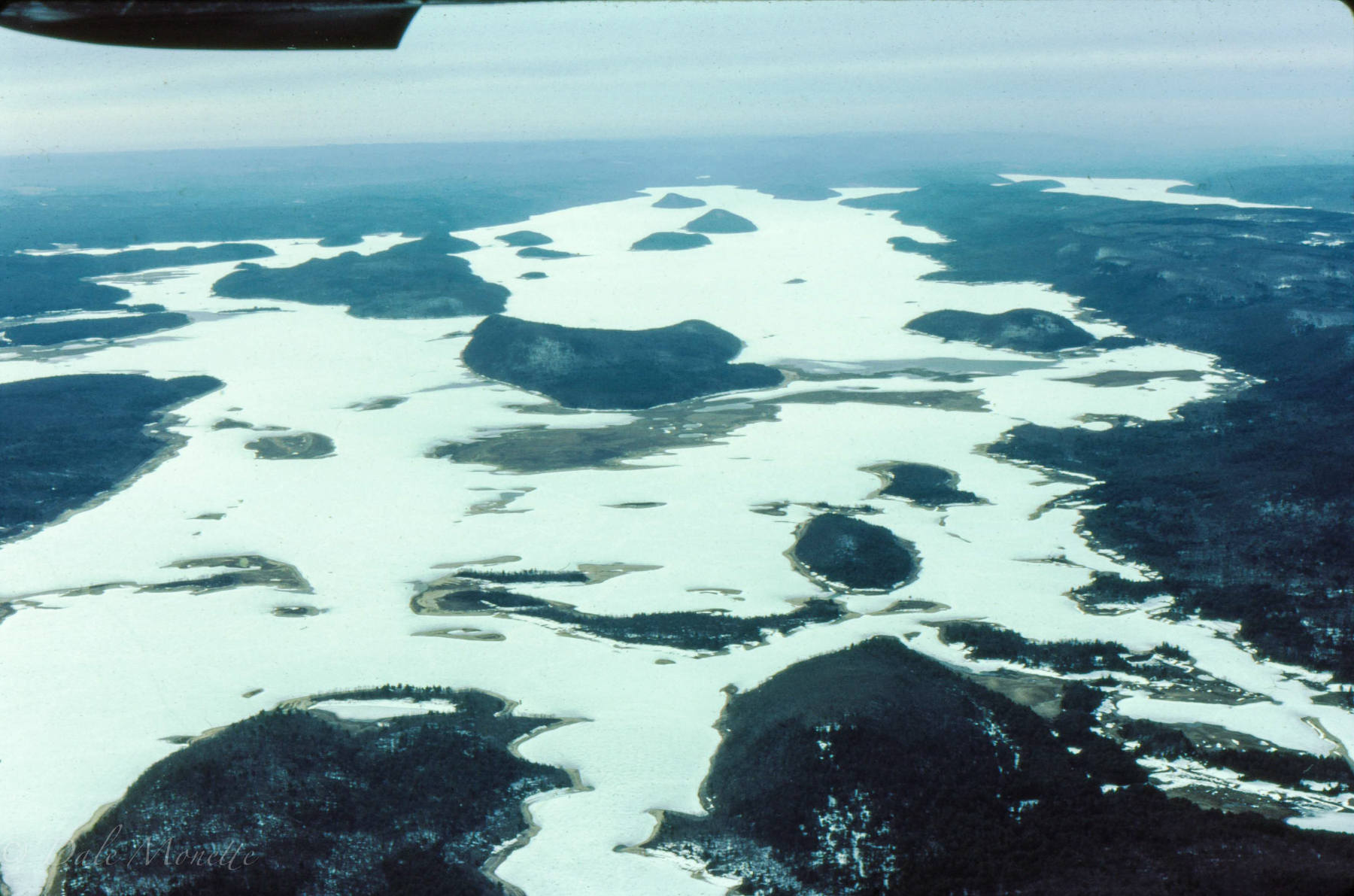 Flying over north Quabbin looking south. Mount L is right in the middle taken in 1985.