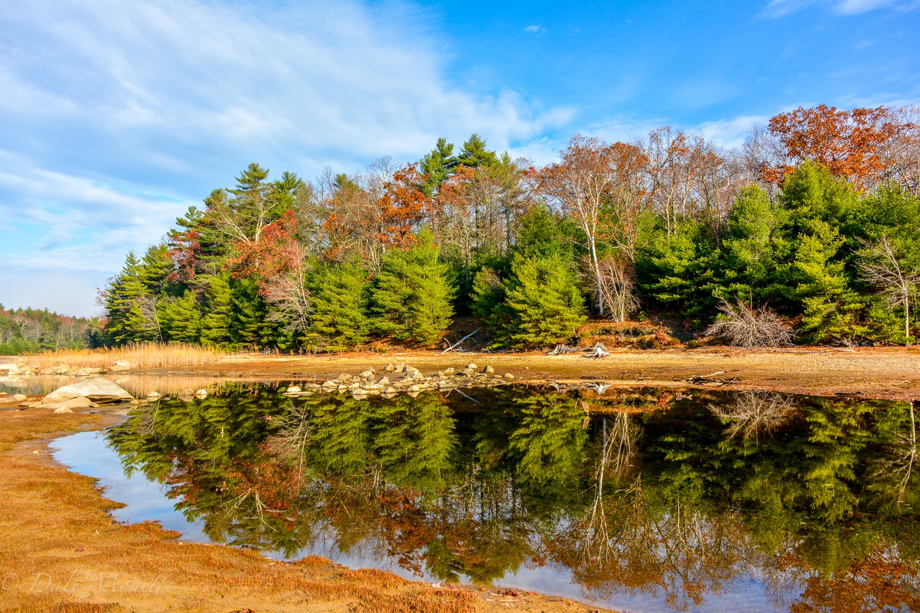 Low waters in the fall after a hot summer.