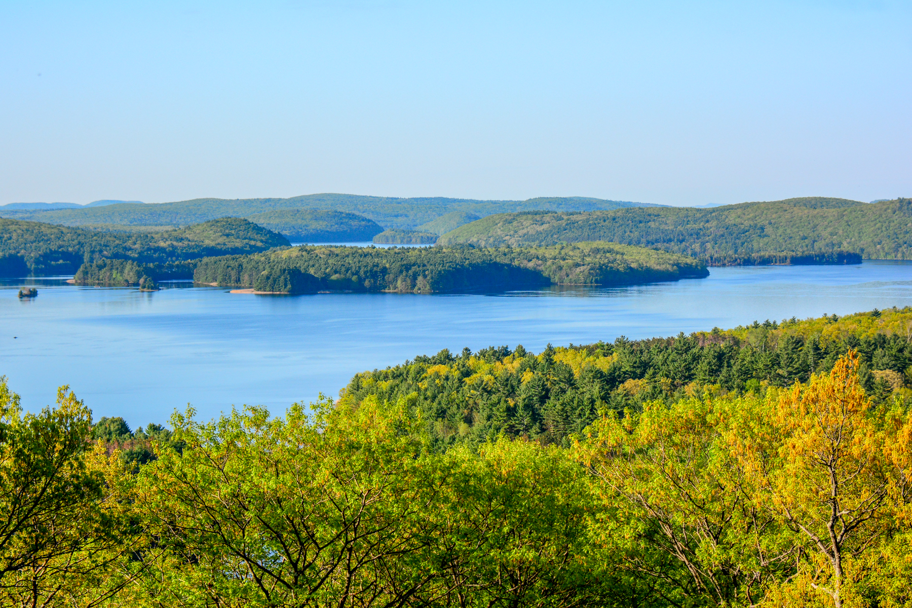   The view from Soapstone Mountain as spring turns into summer. Below is the location of the former town of North Dana.  