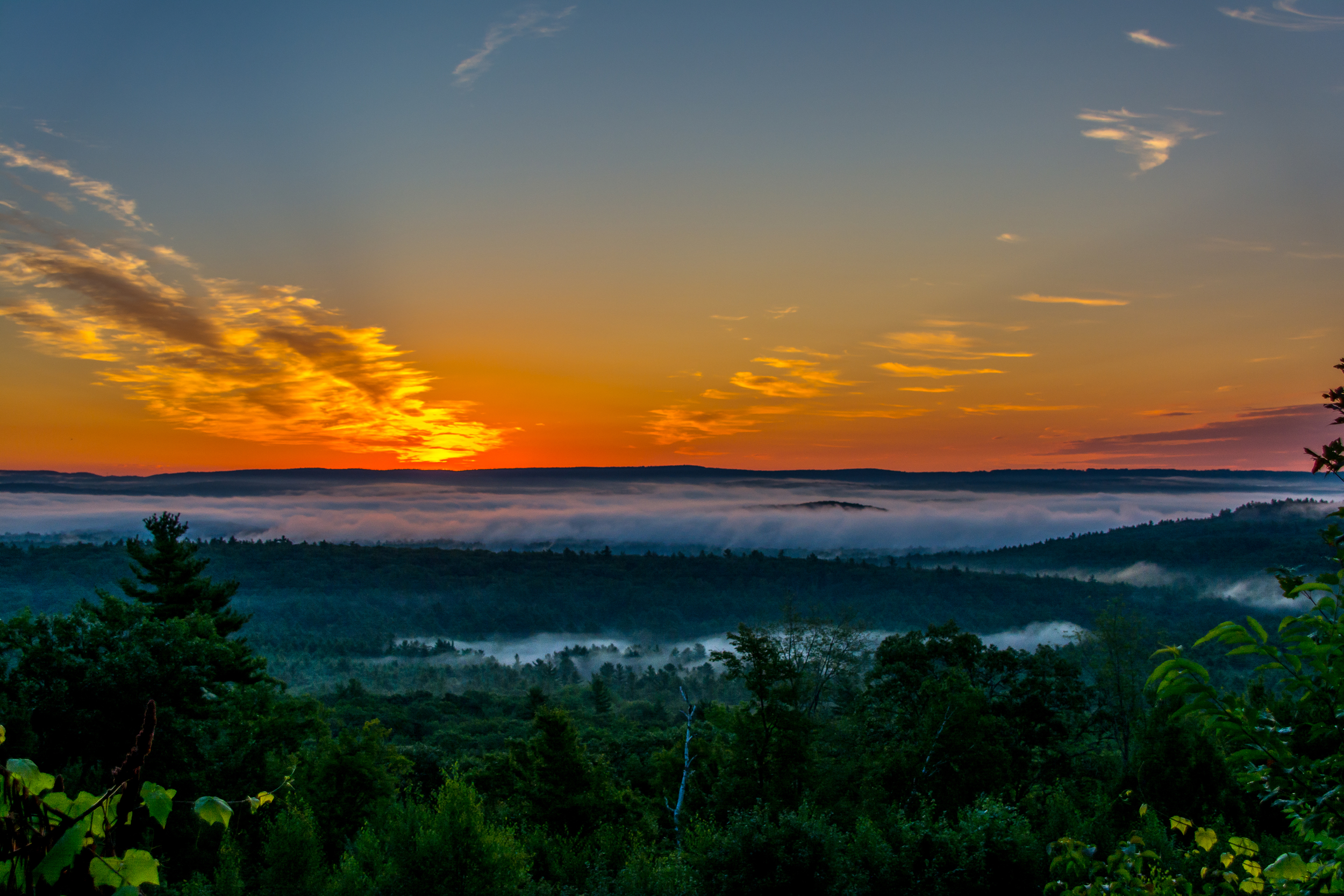 Sunrise from the Quabbin lookout in New Salem on RT 202.  8/5/15 