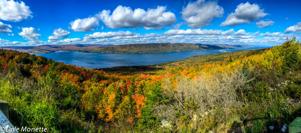 An iPhone pano shot looking down on the Saint Ann's Bay on Cape Breton. 10/17/15