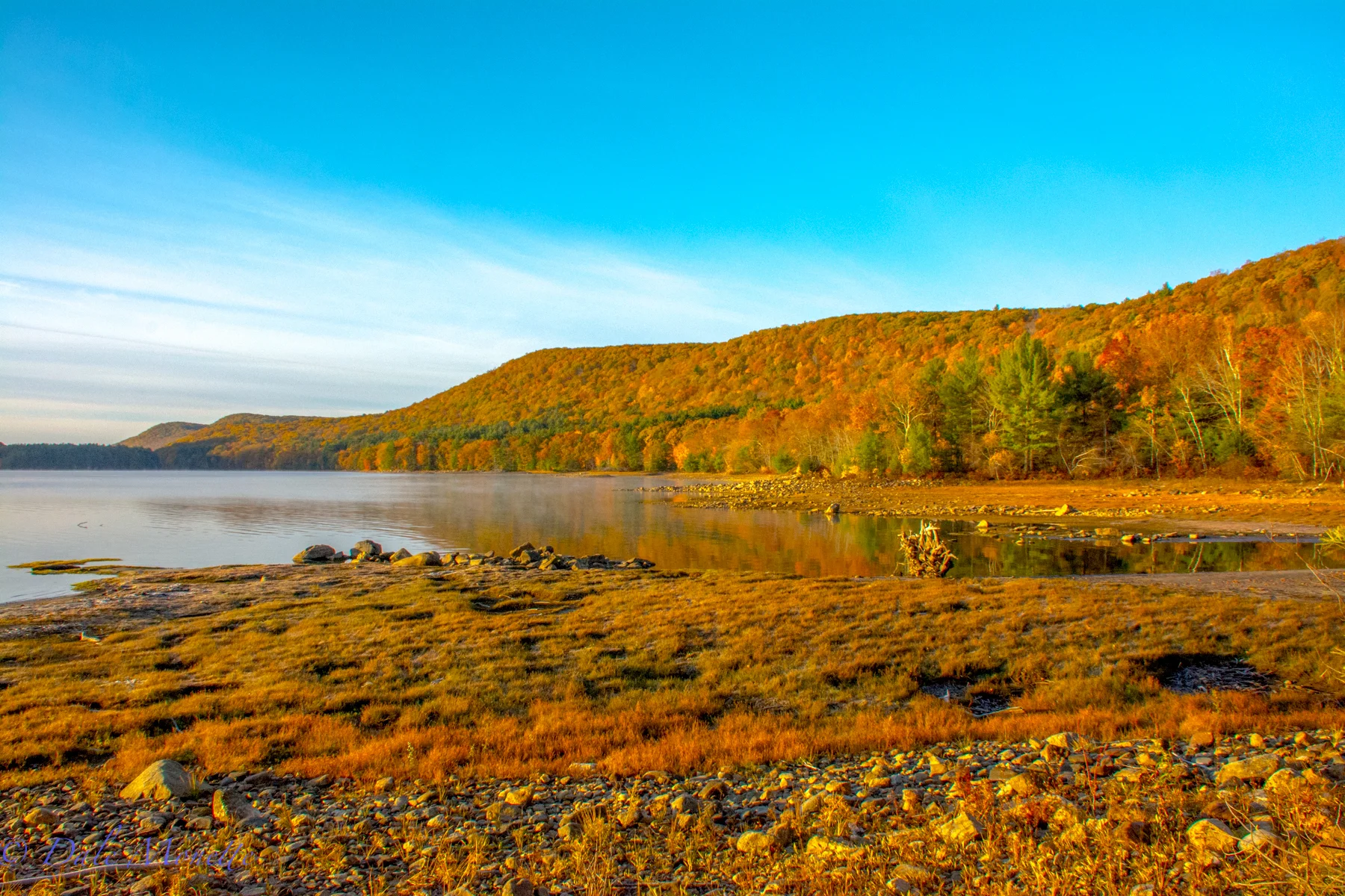 Looking south from the mouth of Hop Brook. 10/27/15 at sunrise.