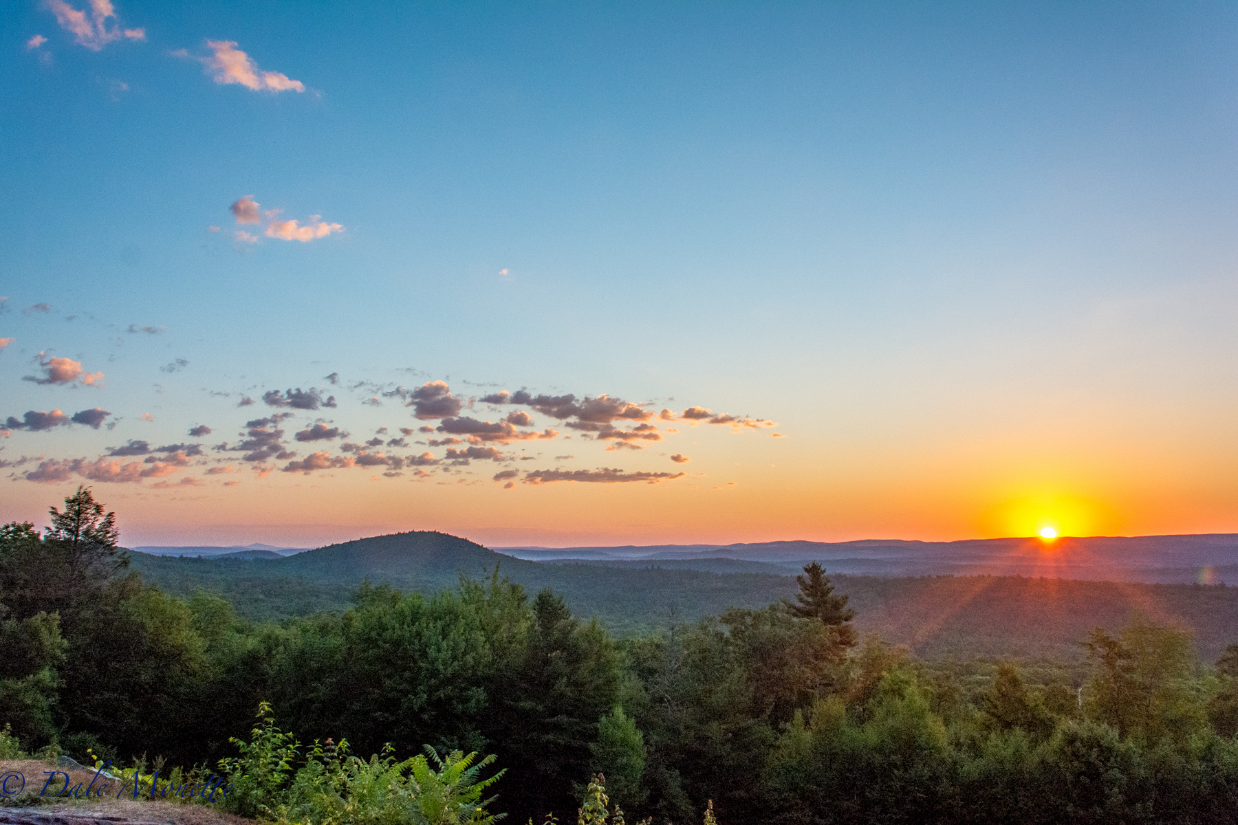 A hot summer sunrise from New Salem looking over north Quabbin. 7/23/16