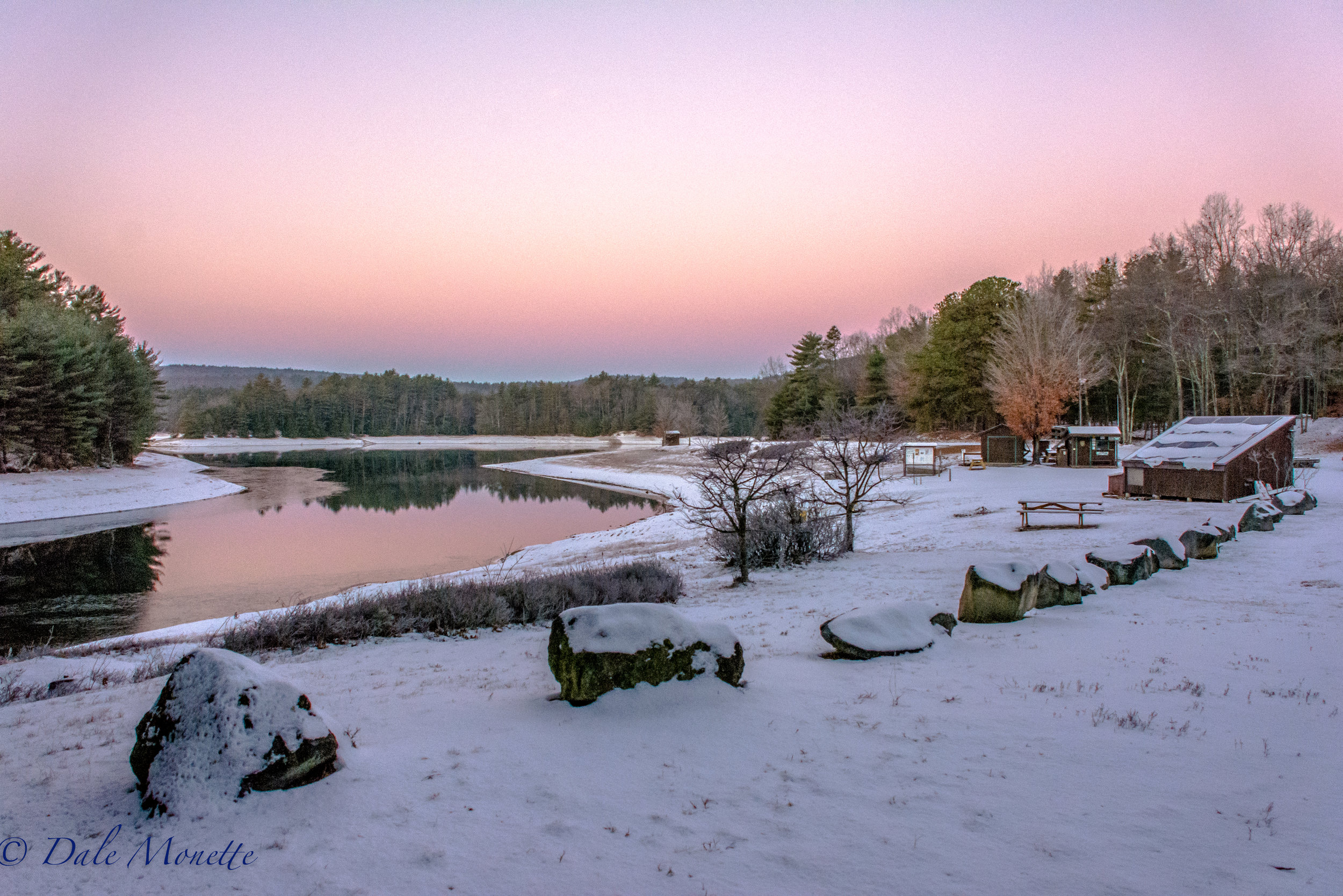   Quabbin fishing area 2 in New Salem sits silent and all snugged up for the winter months at 6:45 AM on December 6th, 2016. &nbsp;Fishing will resume at the Quabbin in early April, 2017.&nbsp;  