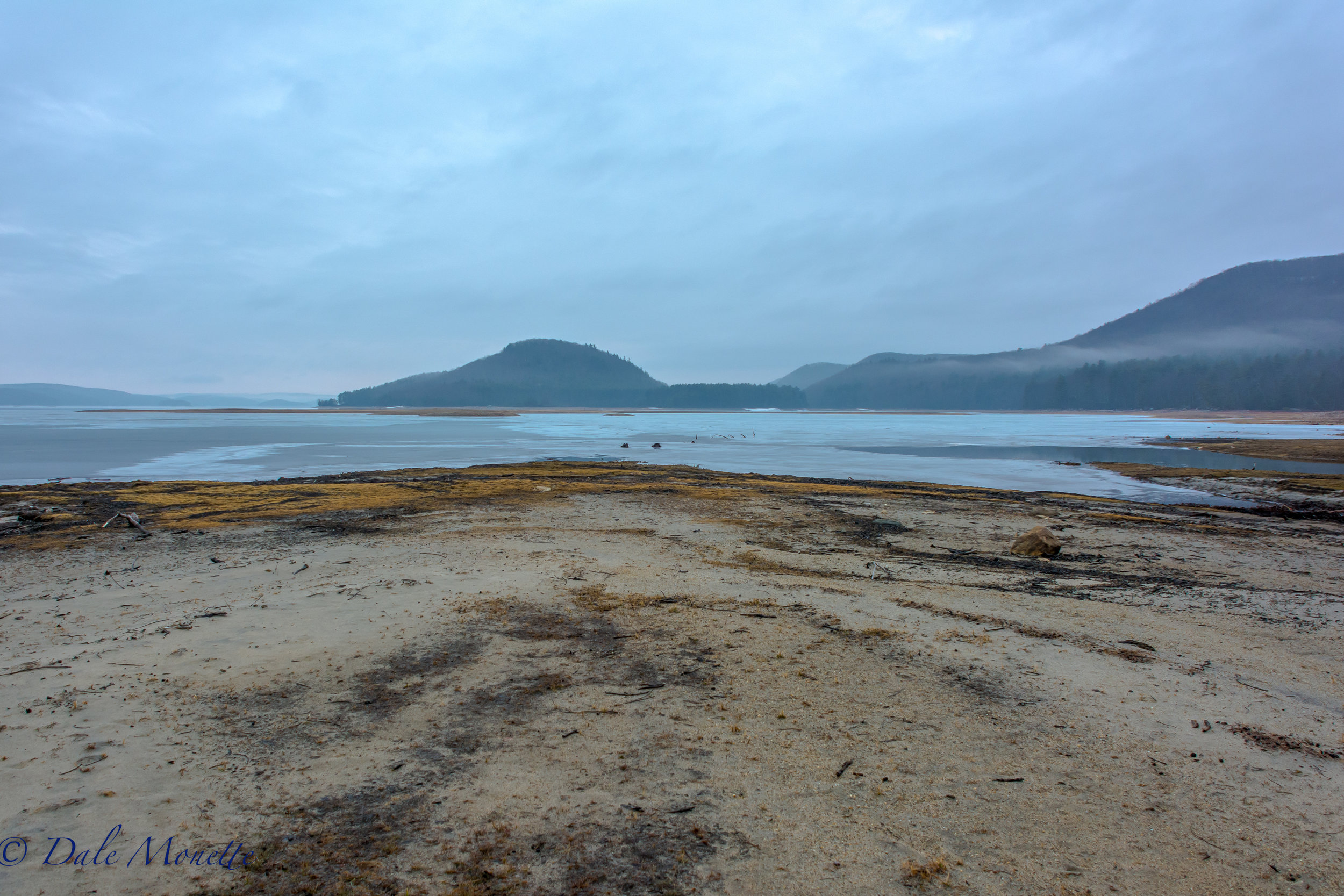   Looking south at Mt Russ from the mouth of Hop Brook you can see in the right side of the picture in Northern Quabbin. &nbsp;If the Quabbin was full I'd be under 10 feet of water. &nbsp;1/22/17  