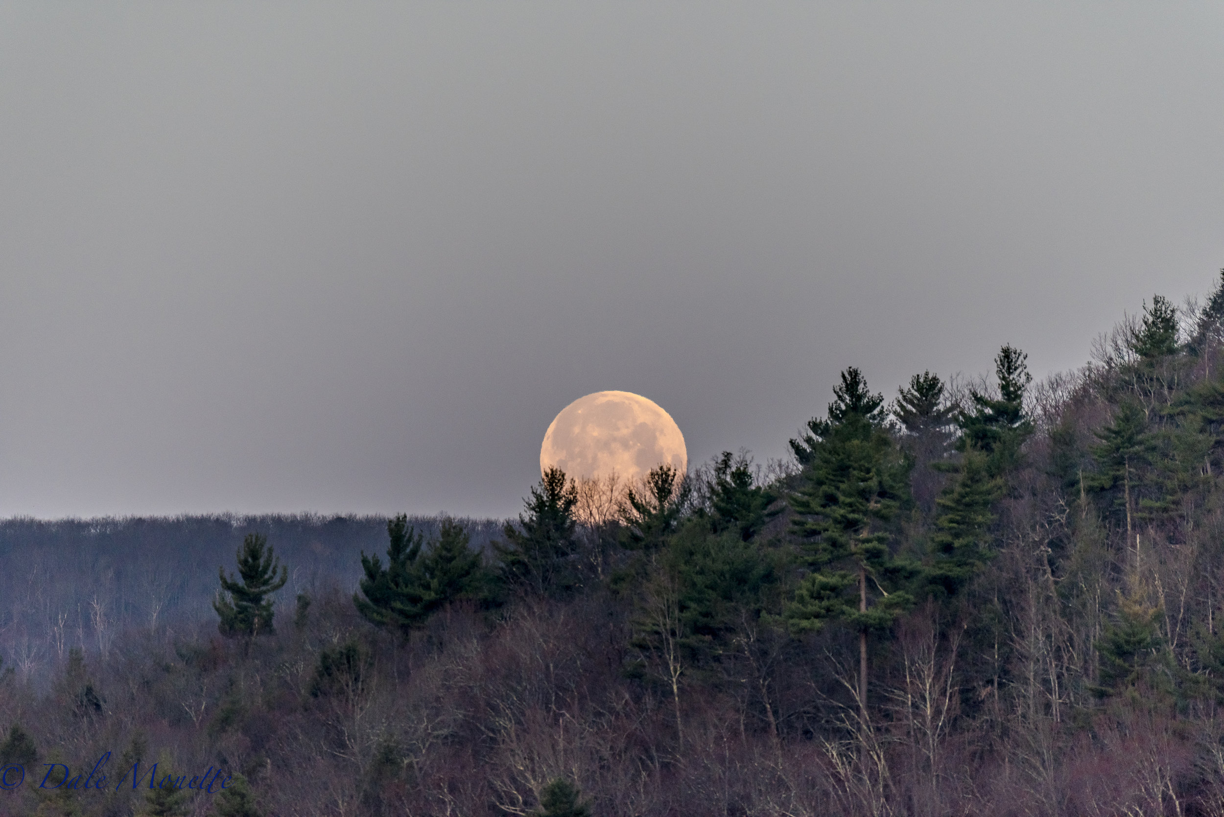   Quabbin Valley moon over New Salem. &nbsp;4/11/17  