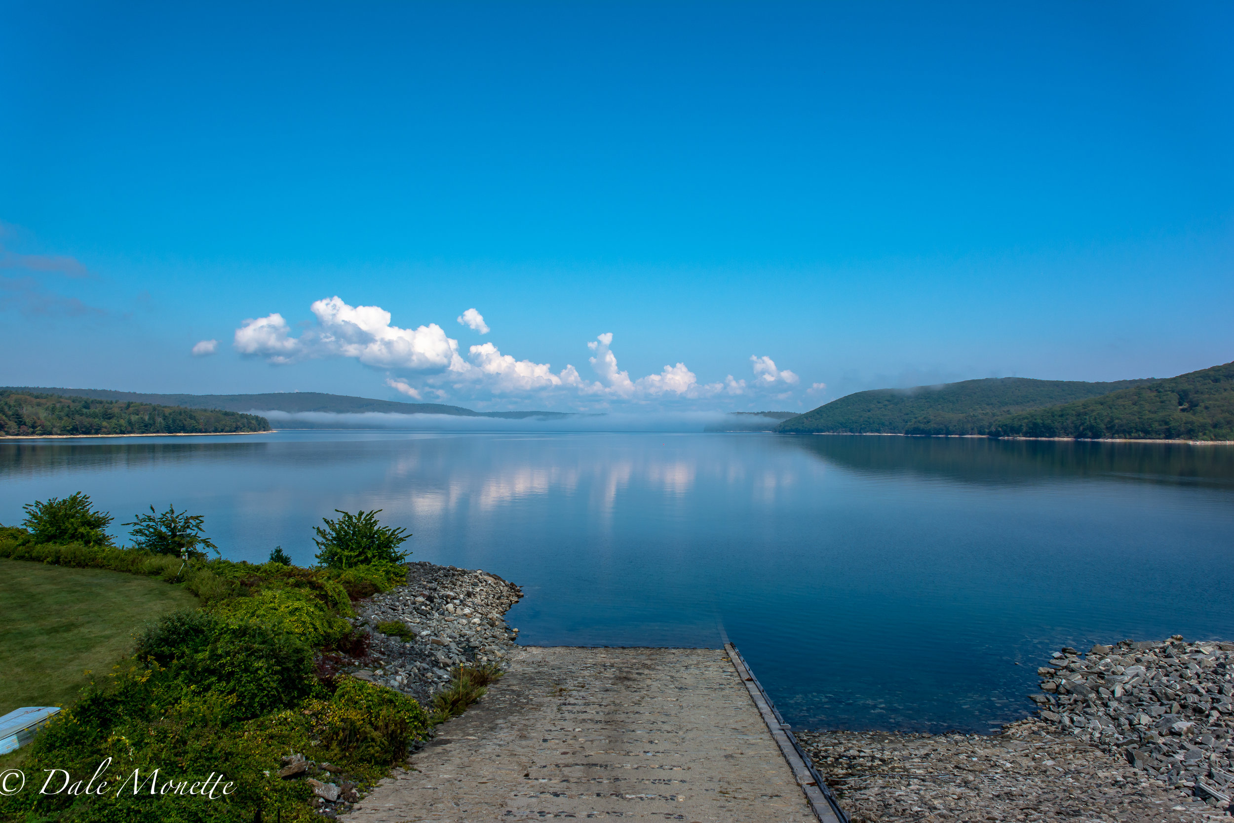   Its been a while since I posted a scenic view of the Quabbin here. &nbsp;This is looking north this morning from the administration building from my office window I was in when I was working there at Winsor Dam in Belchertown with the morning fog a