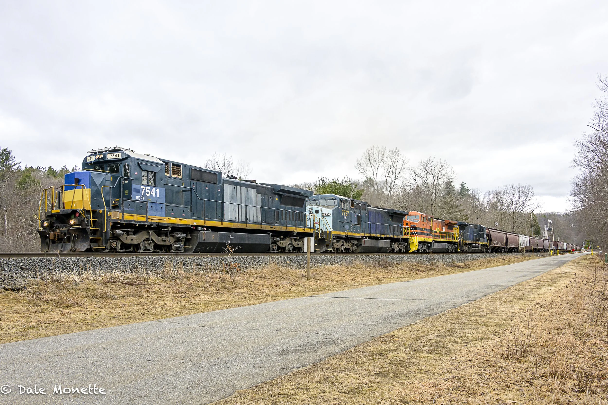   Not wildlife but fun to photograph…. Loaded grain train from north central plains to Ardent Mills in MA.  Over 2 miles long and 106 cars with 15,000 tons of grain being delivered to the mill.    