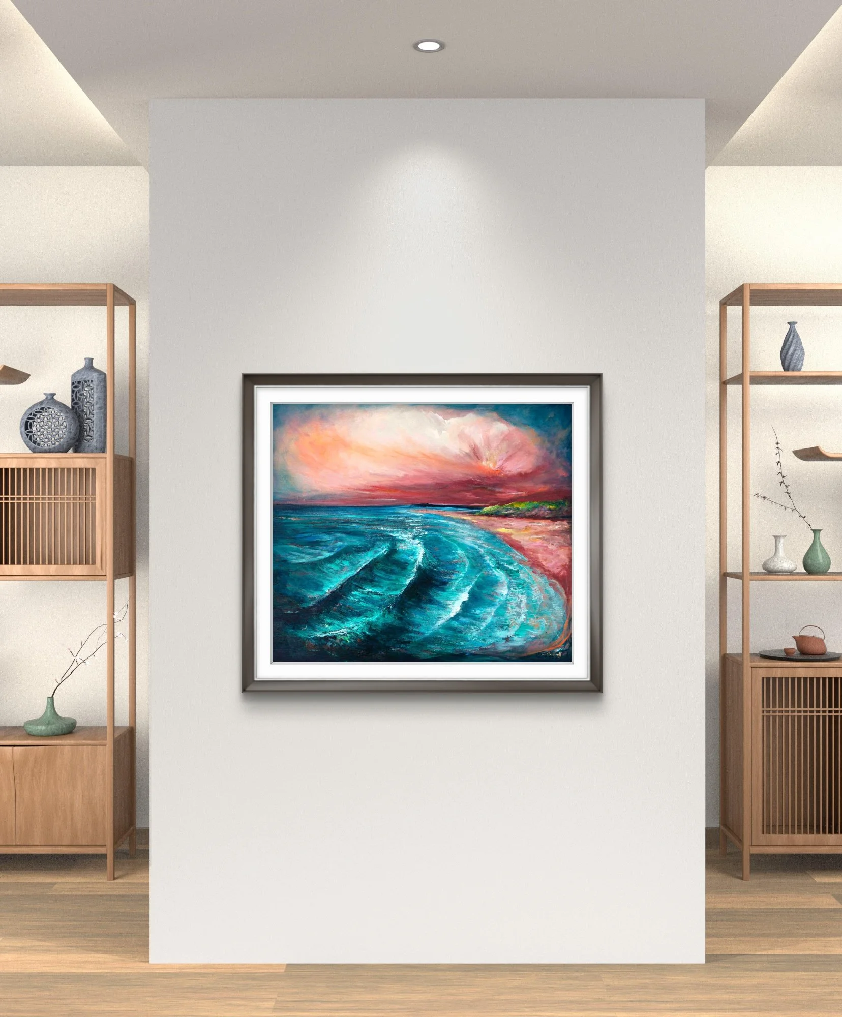 tullan strand beach, donegal painting, Bundoran beach painting, Irish art, nature painting, irish art print, belfast artist, abstract art