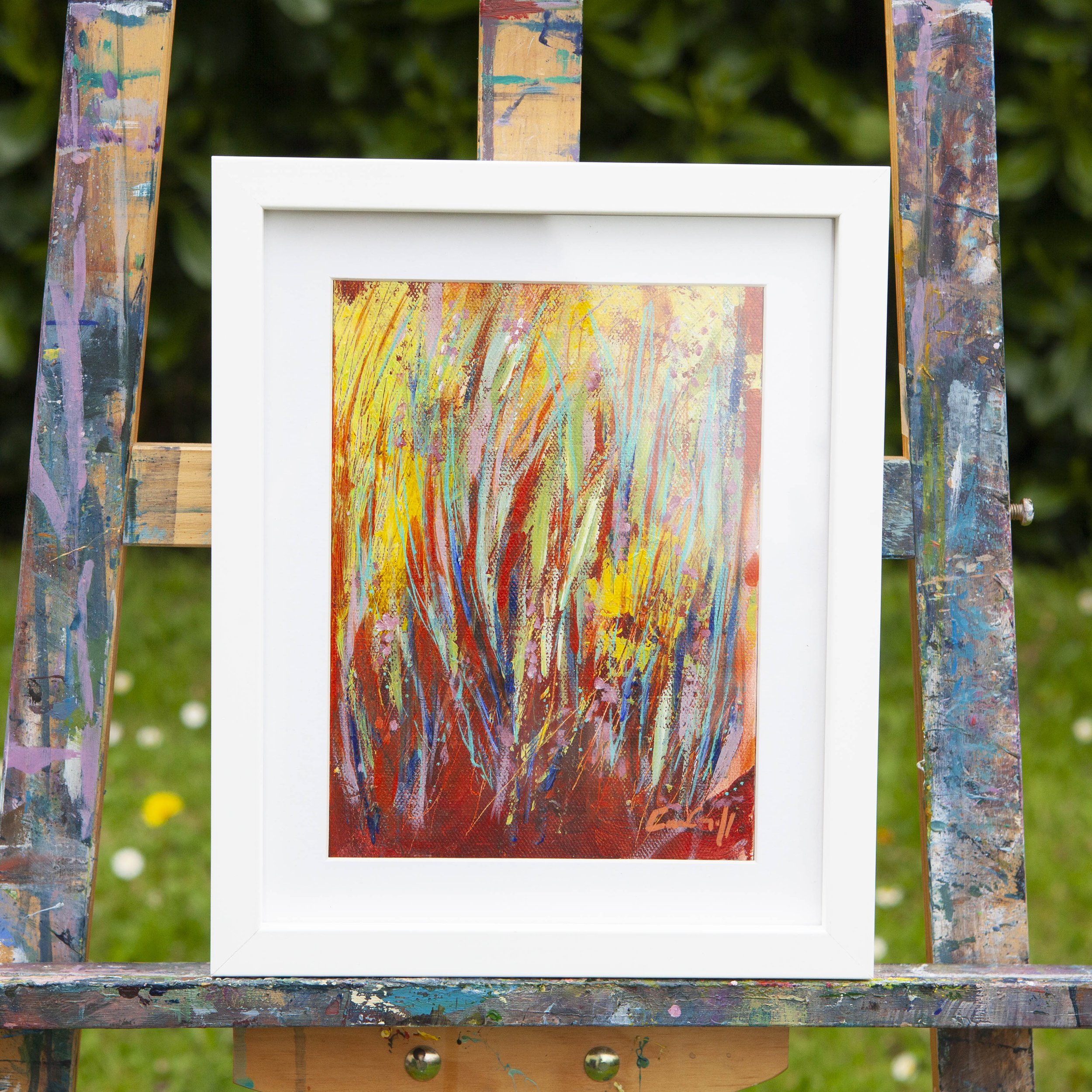 A colourful unique abstract limited edition print, irish seaweed art, contemporary art, nature painting, Belfast artist Eimear Campbell art