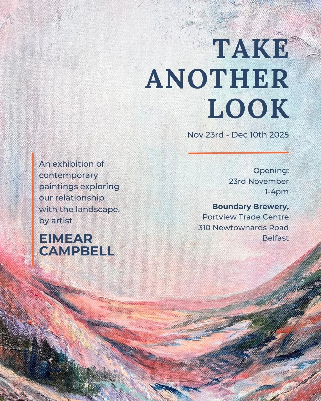 'TAKE ANOTHER LOOK'
I&rsquo;m thrilled to announce my upcoming solo exhibition &mdash; Take Another Look 💫

A collection of contemporary paintings exploring the connection between people and place &mdash; each piece capturing the sense of being full