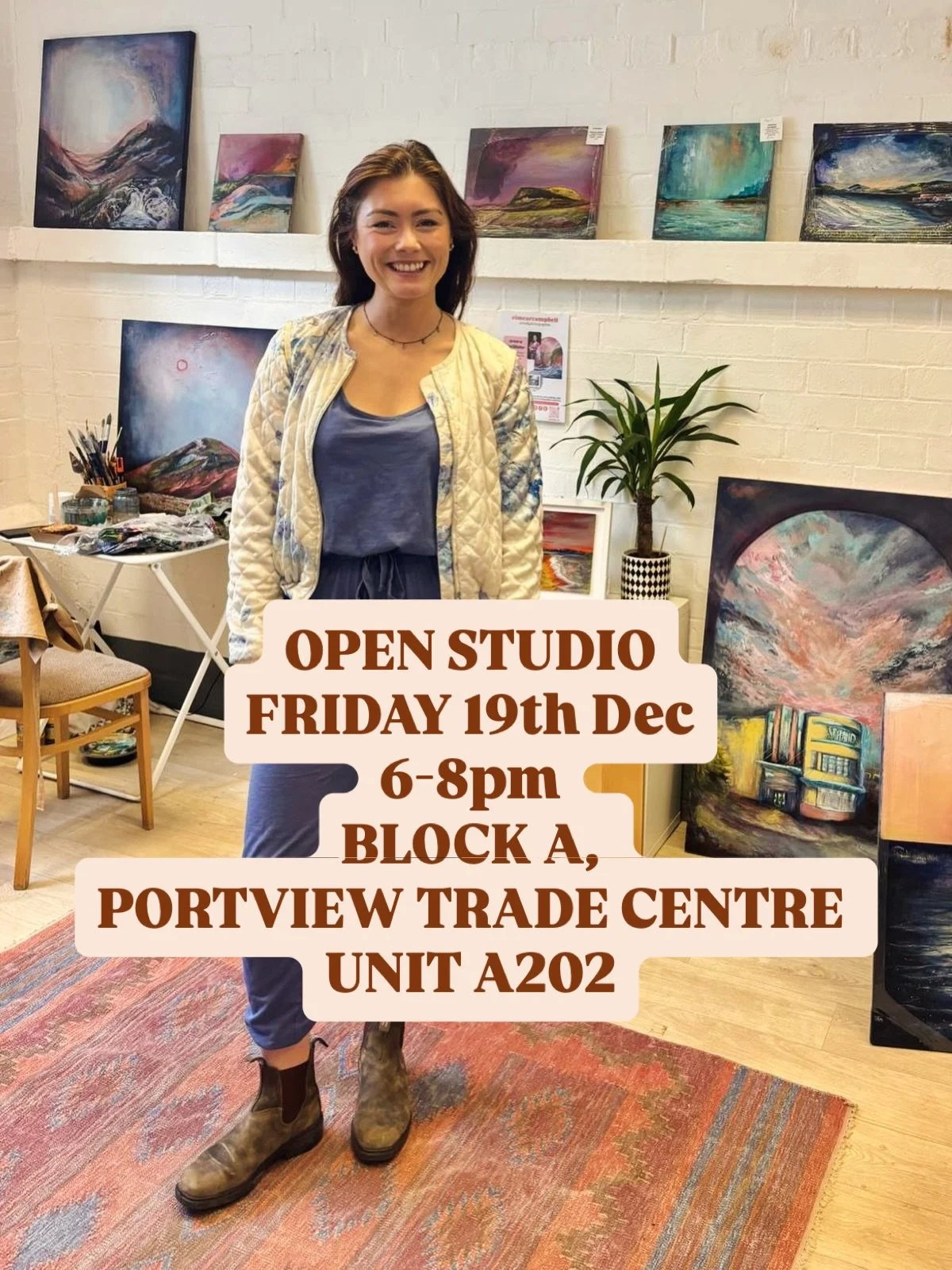✨OPEN STUDIO✨
It&rsquo;s our final open studio event of the year before the studio doors close for the Christmas break - come along for a festive treat and visit our @creativeexchange studios this Friday evening from 6pm! 

I&rsquo;ll be opening the 