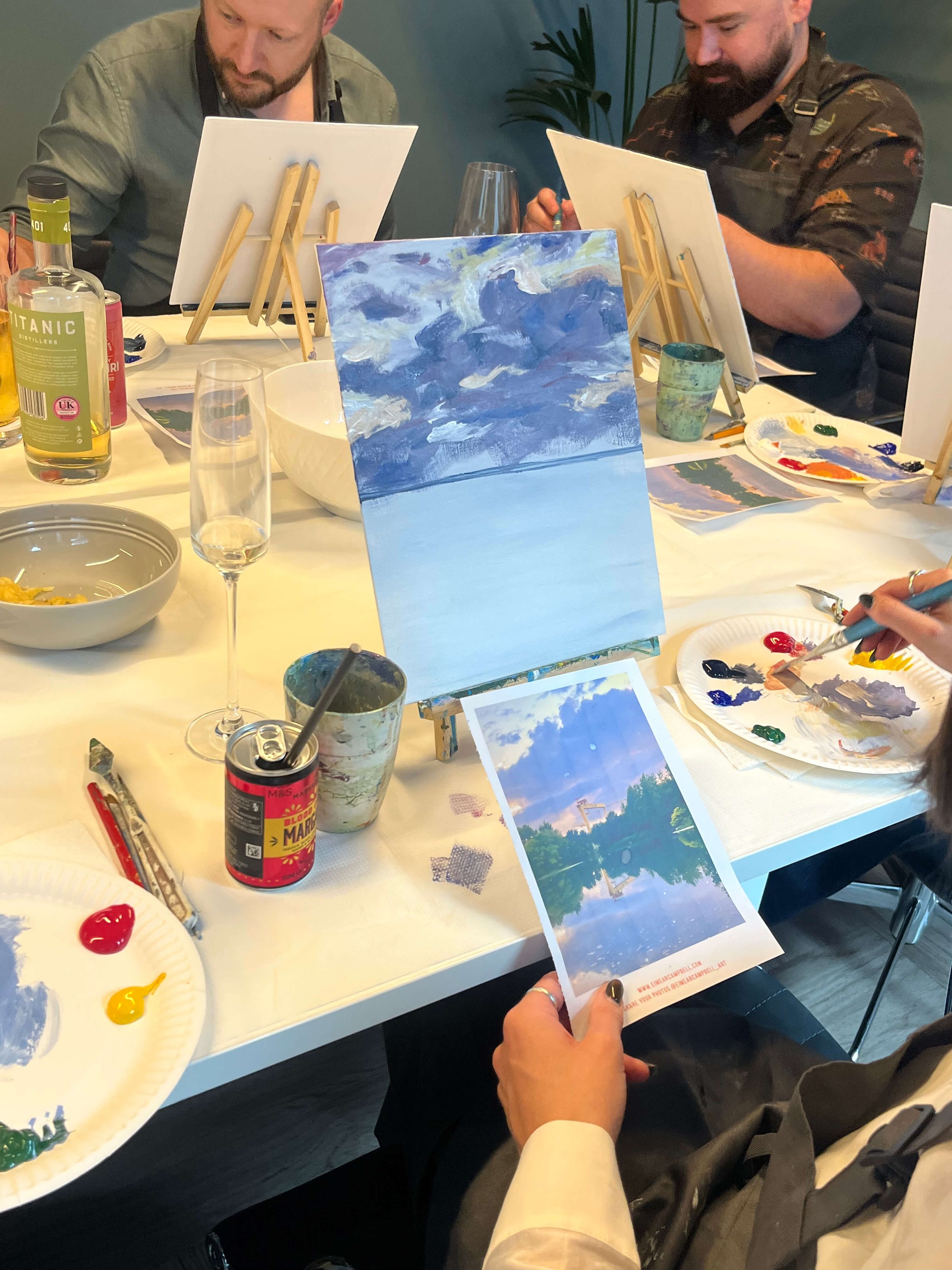 Team building paint and sip belfast
