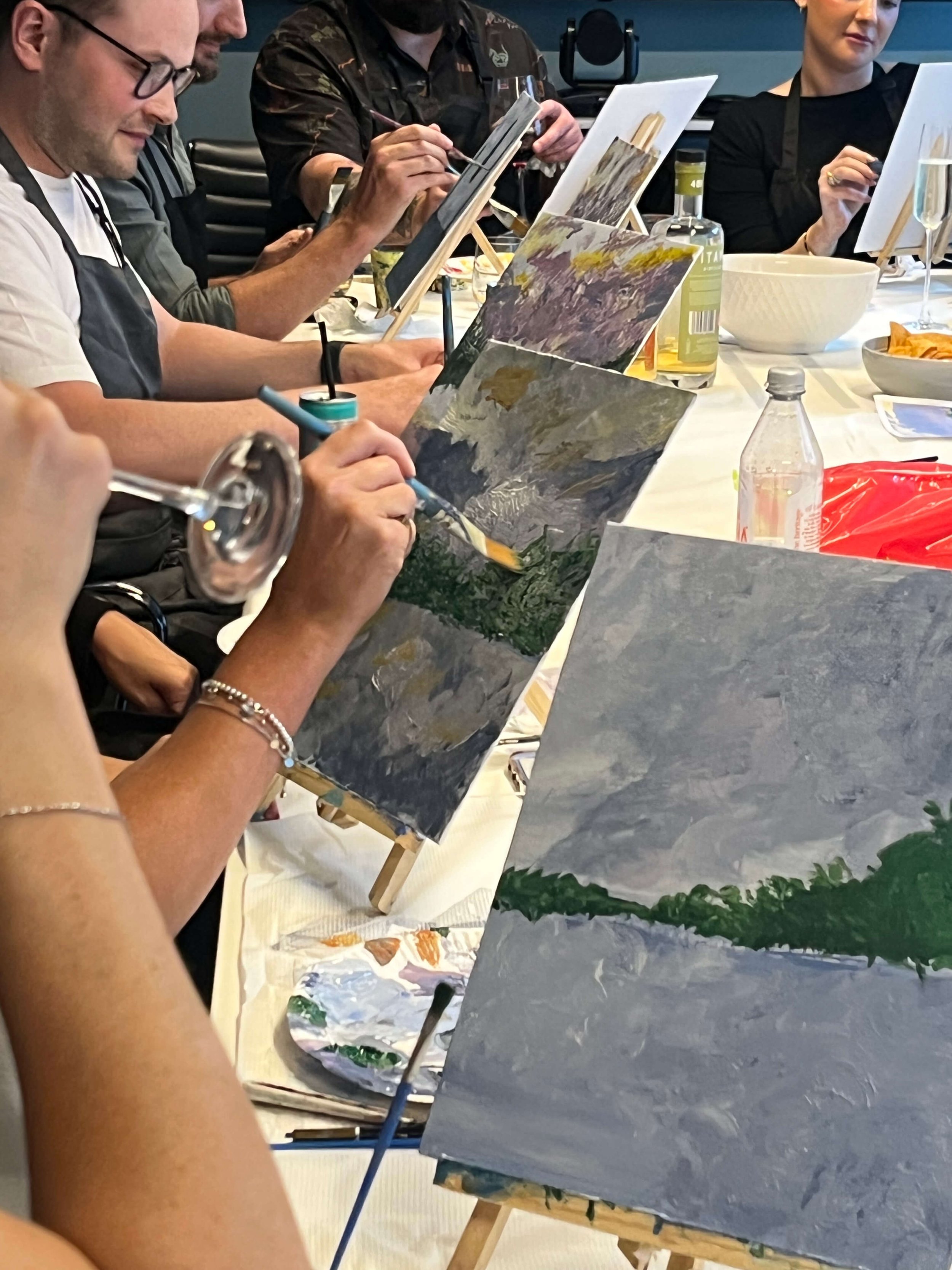 Team building paint and sip belfast