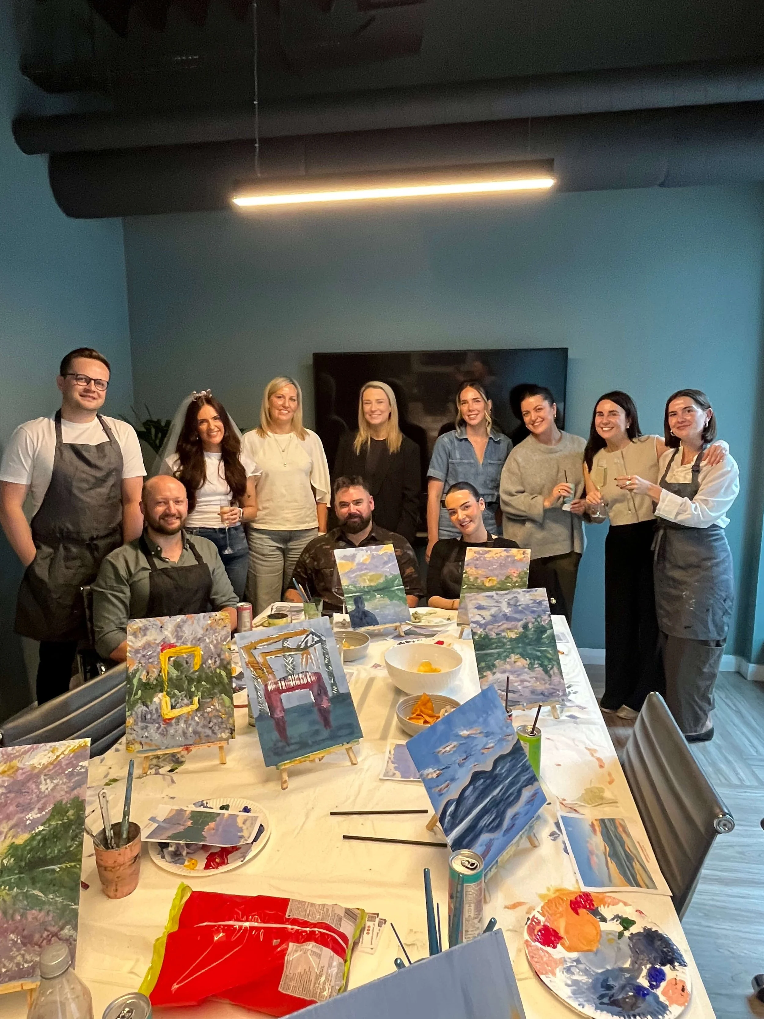 Team building paint and sip belfast