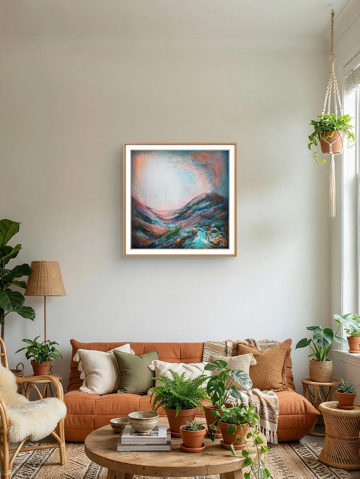 Same interior, different print - which would you choose? 

1. Lost in the Moment
2. Mourne Walls
3. Darkness into Light 
4. Low Tide
5. Keep Going

✨ All limited edition prints are available to shop via my website - link in bio 

#irishartist #landsc