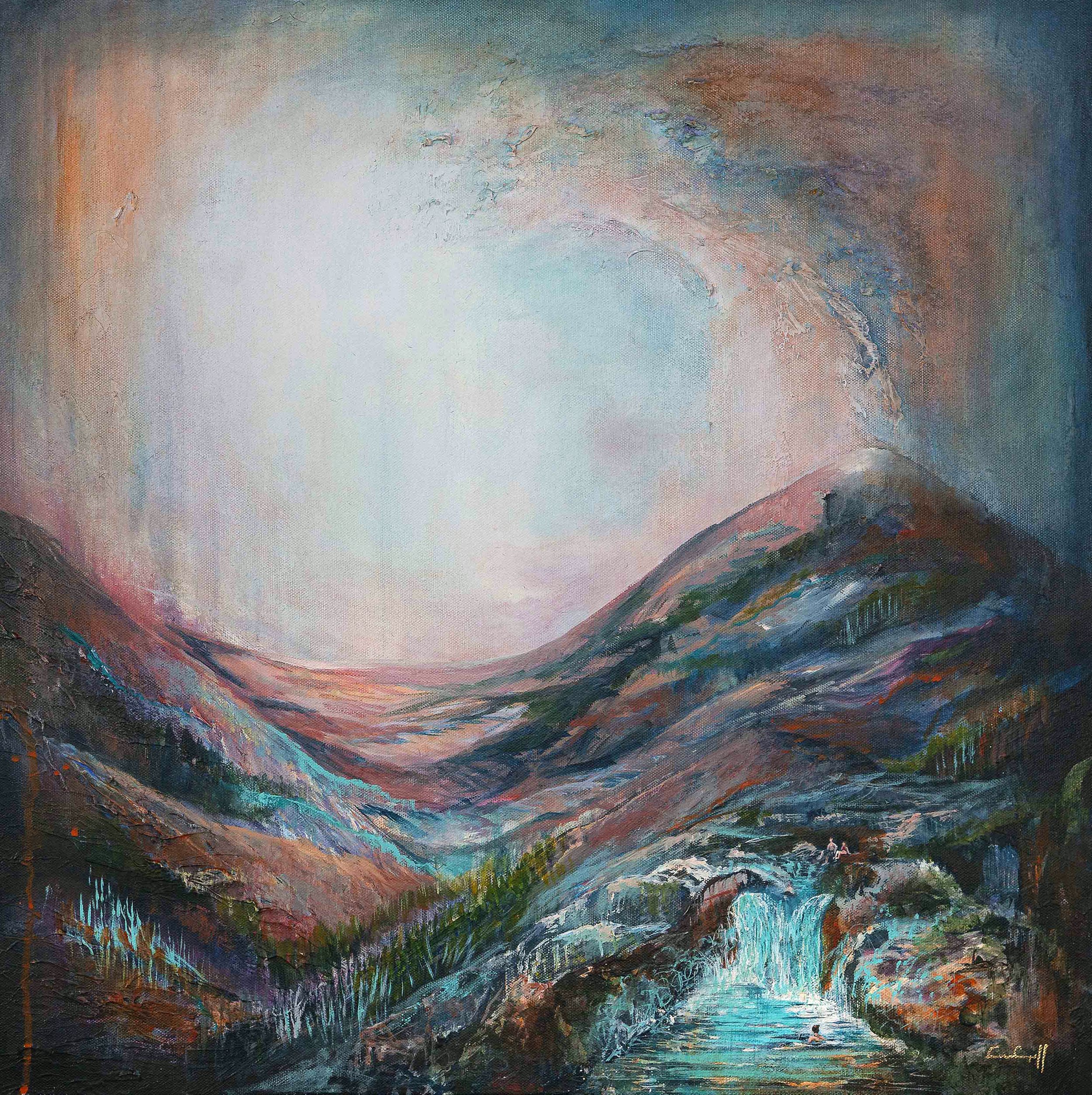 Abstract landcape painting Irish artist Eimear Campbell