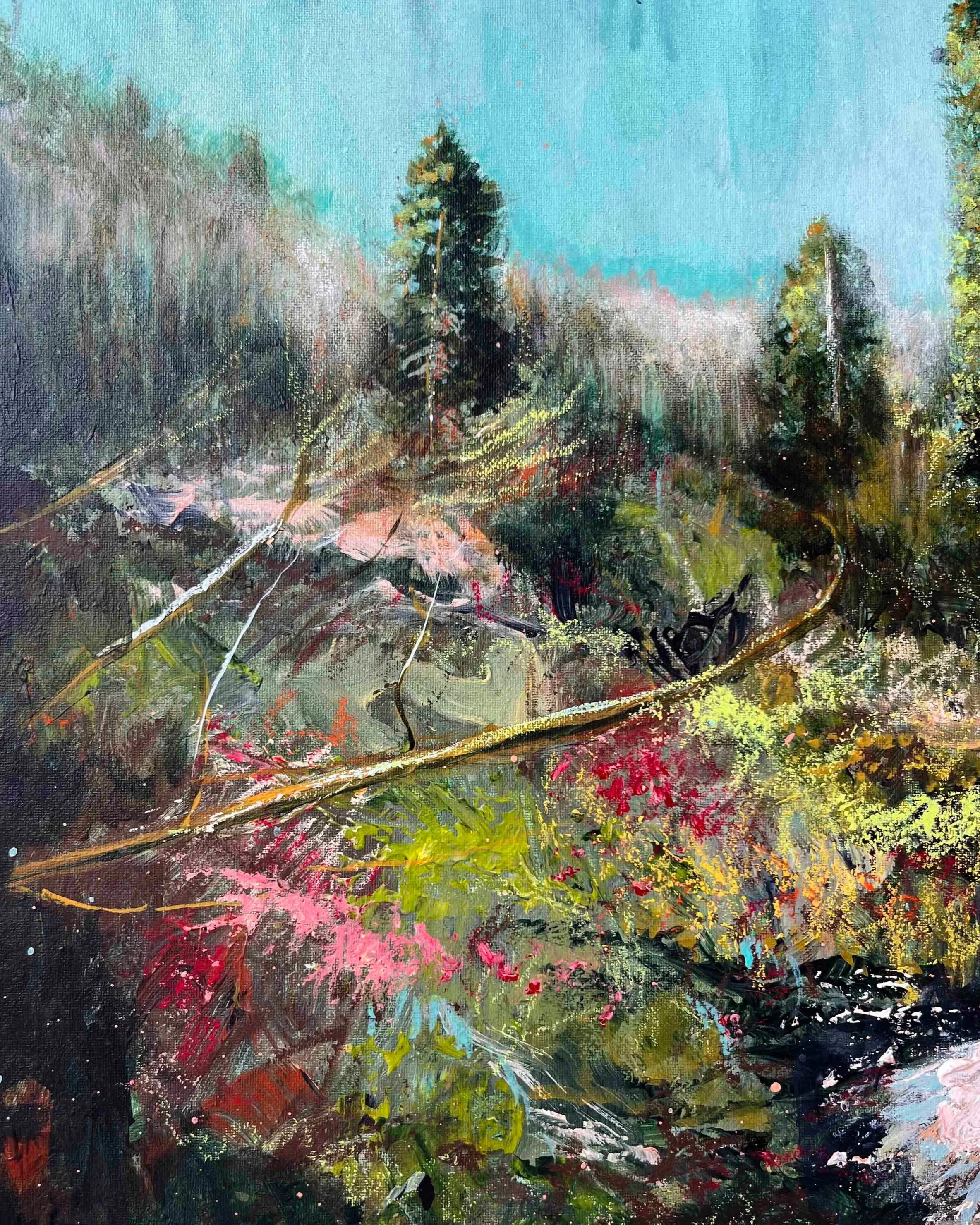 Abstract landscape painting by Irish artist Eimear Campbell