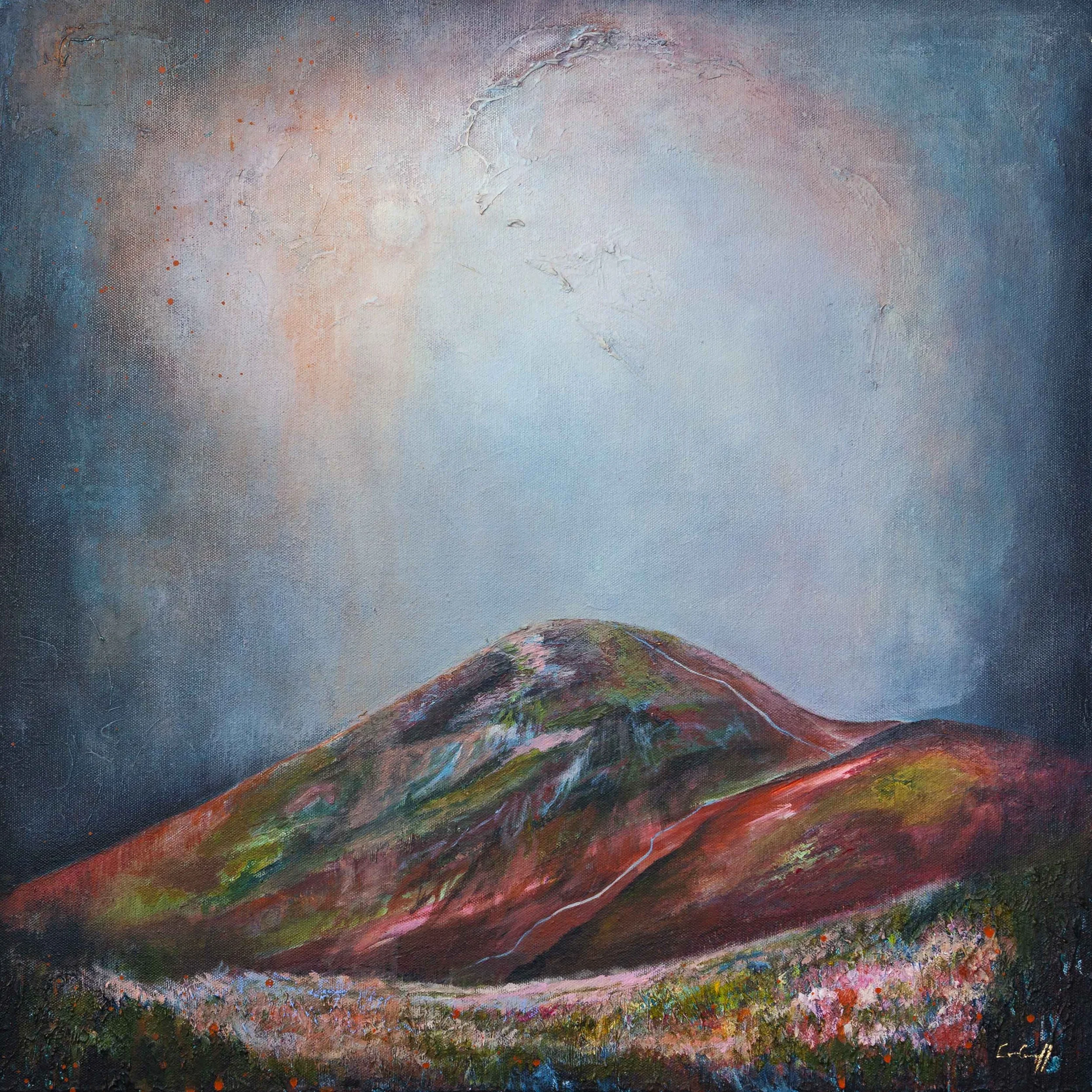 mountain art, mourne mountains slieve donard painting, irish art print, belfast artist, abstract art